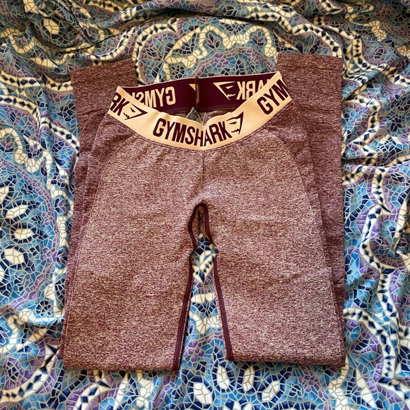 NWOT Gymshark Size XS Dark Ruby Marl Flex Leggings - Picture 2 of 4